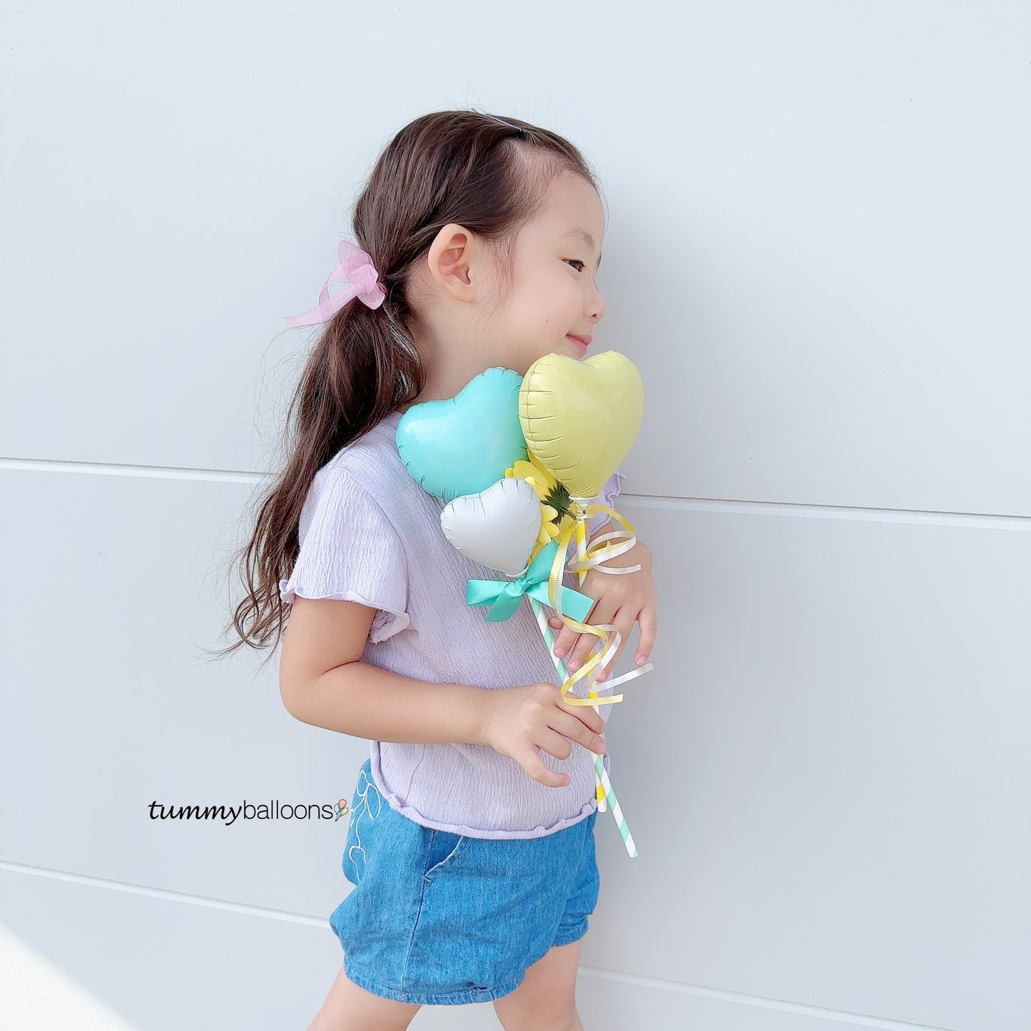 スティックバルーン【花付き・ハート】*balloon_customFHS