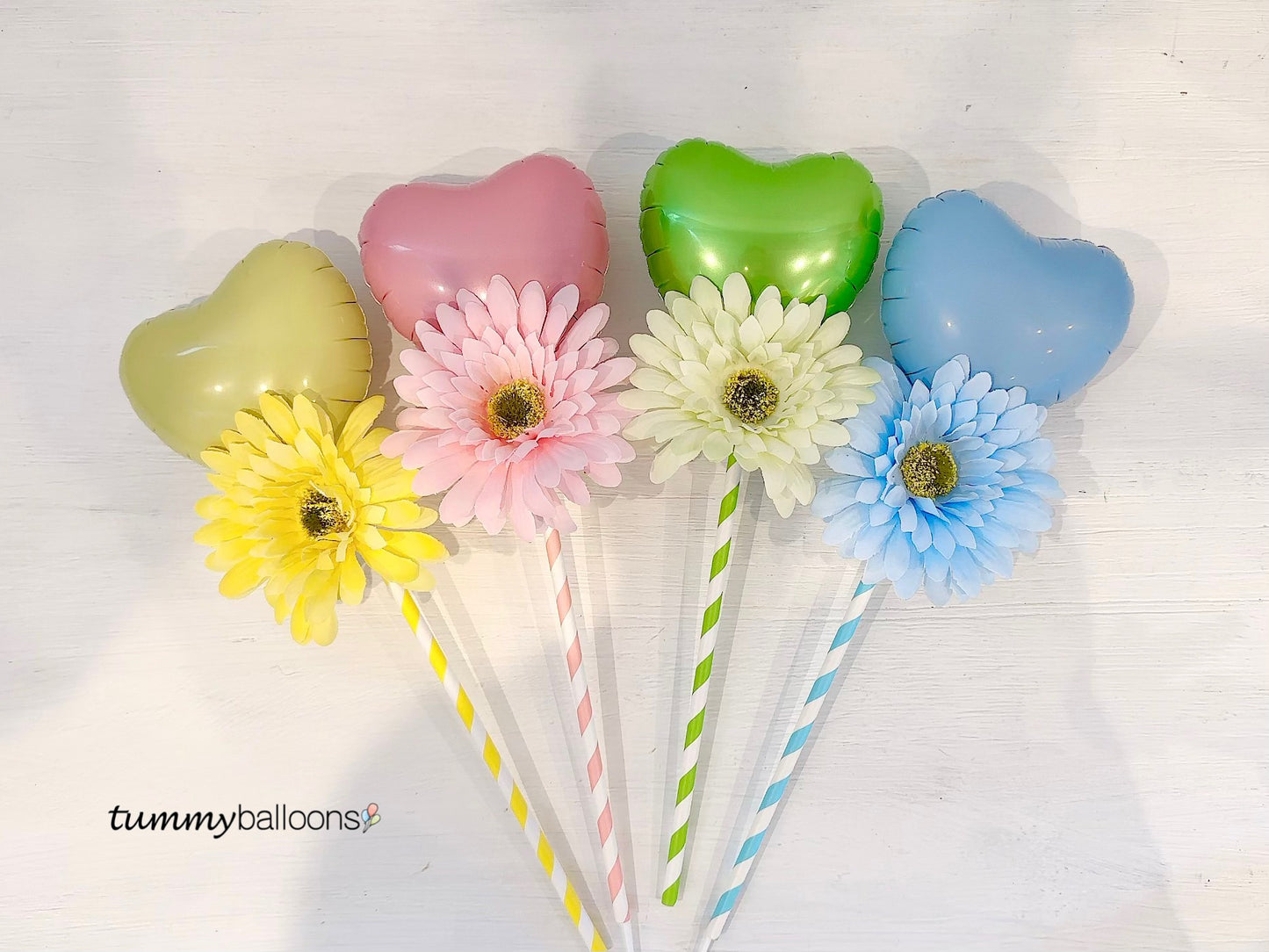 スティックバルーン【花付き・ハート】*balloon_customFHS