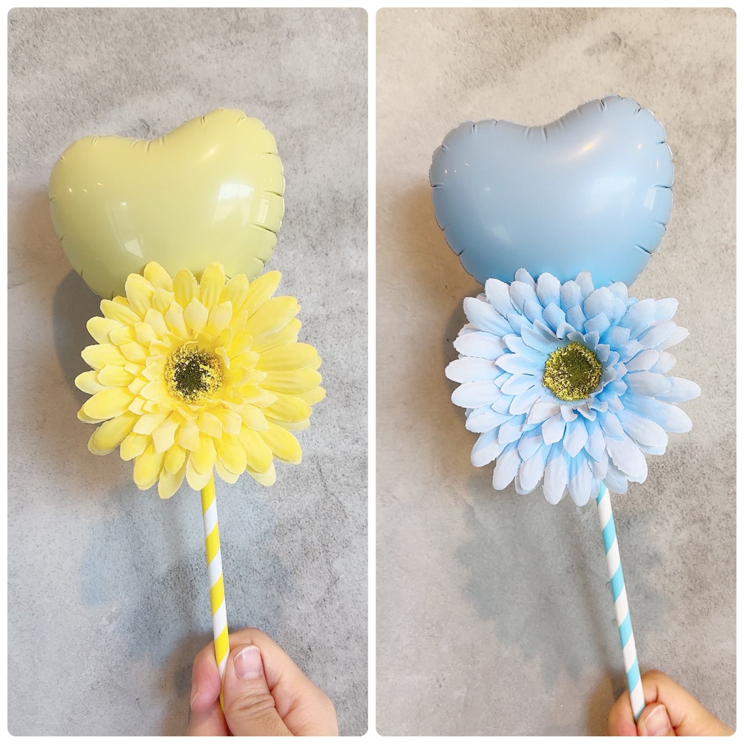 スティックバルーン【花付き・ハート】*balloon_customFHS