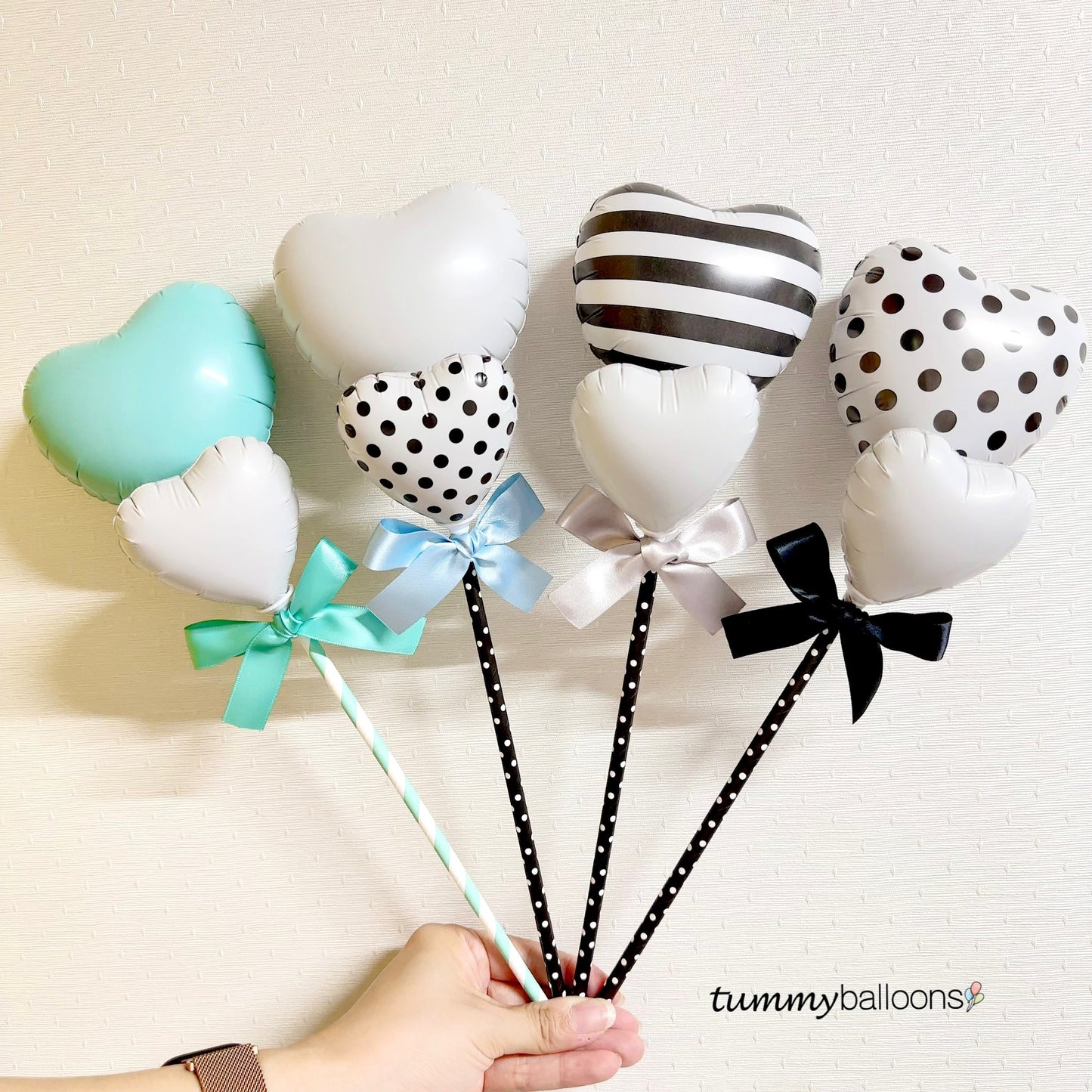 スティックバルーン【カスタムWハート】*balloon_customWHS