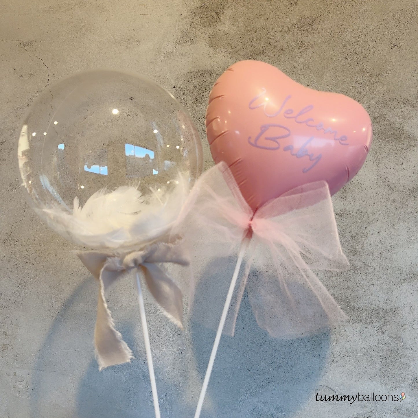 チュールバルーン【ハートMサイズ】*balloon_tulle_HM